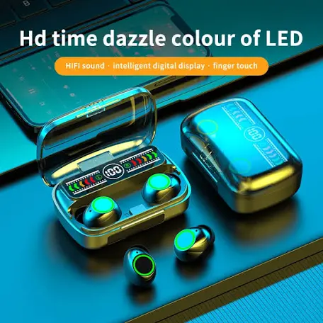 AUDÍFONOS INALÁMBRICOS M100 BLUETOOTH 5.3 CON PANTALLA LED DIGITAL
